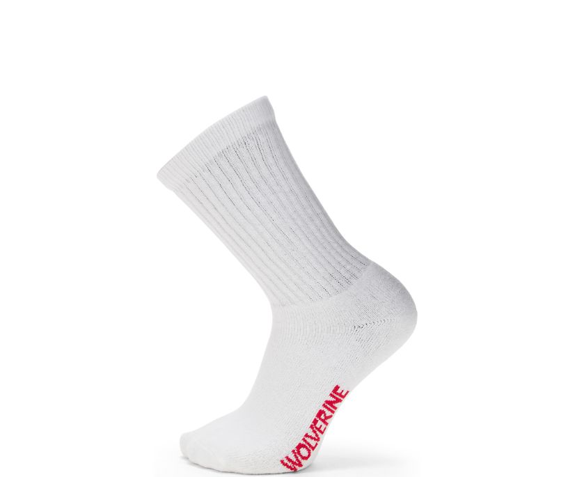 Wolverine 4-pk Full Cushion Bomull Strumpor Herr Vita | JZV147029