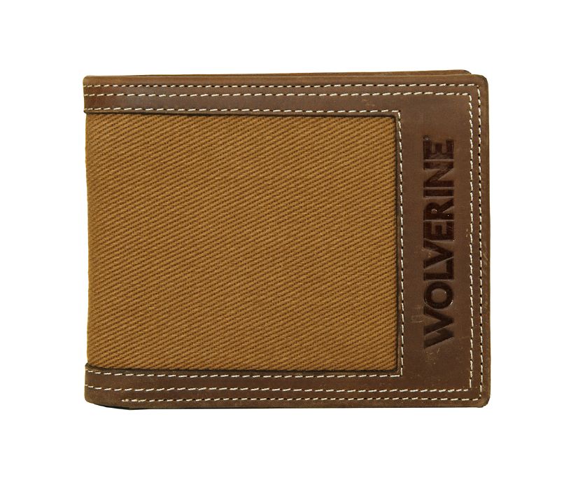 Wolverine Canvas & Leather Bifold Wallet Plånbok Herr Bruna Bruna | FNW306789