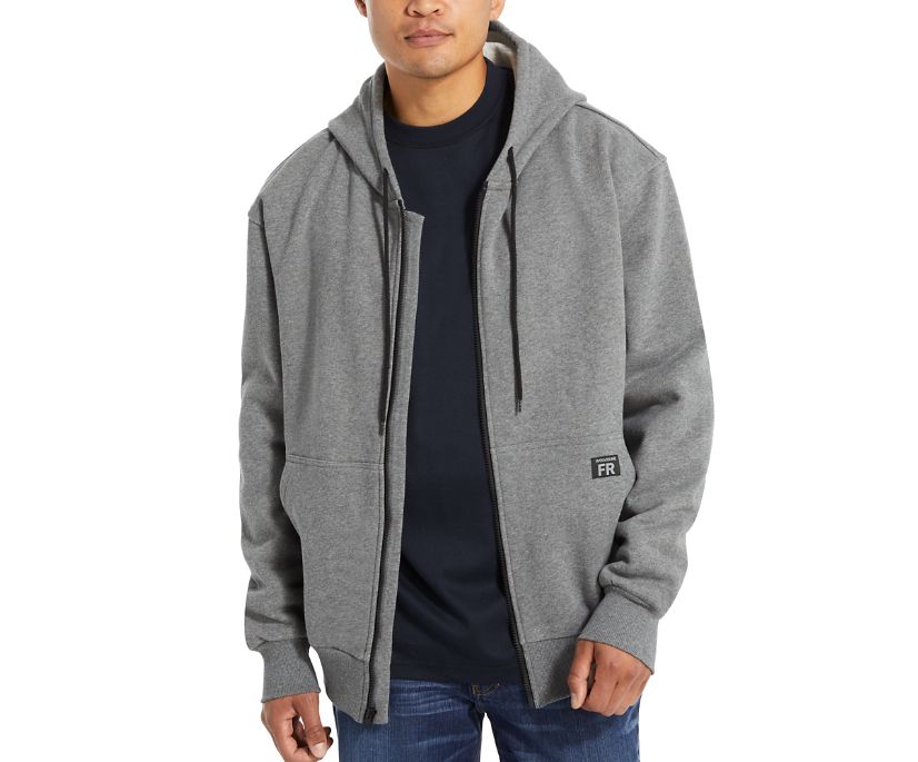 Wolverine Flame Resistant Fleece Zip Front Hoodie Herr Grå | JGE964701