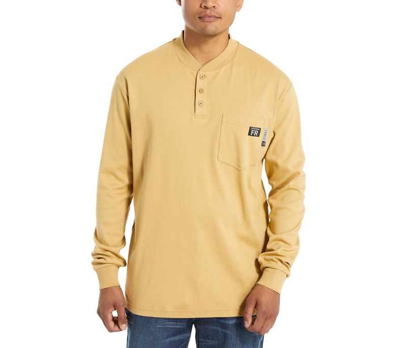 Wolverine Flame Resistant Henley Long Sleeve Herr Khaki | ZIC714529