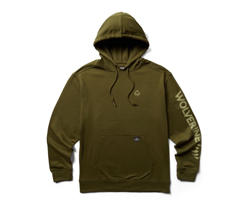Wolverine Grafisk huvtröja - ärmlogotyp Hoodie Herr Mörkgröna | MGP976208