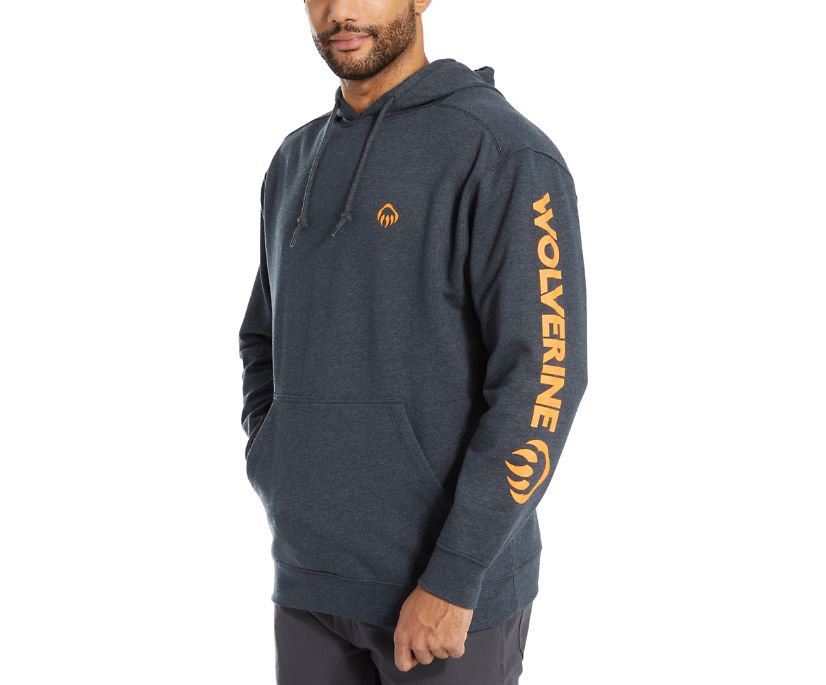 Wolverine Grafisk huvtröja - ärmlogotyp Hoodie Herr Mörkmarinblå | PXQ580297