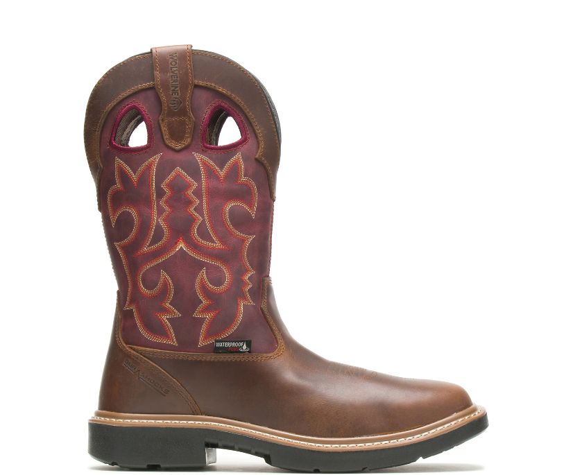 Wolverine Rancher DuraShocks Steel Tå Gummistövlar Herr Röda | ZDX916307