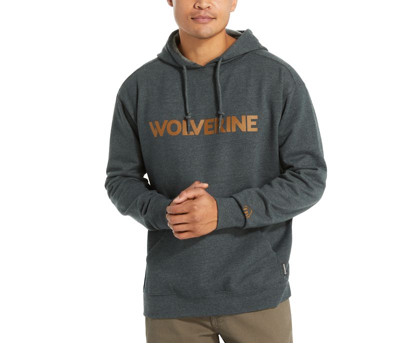 Wolverine Tryck Hoodie Herr Mörkmarinblå | WJU731462