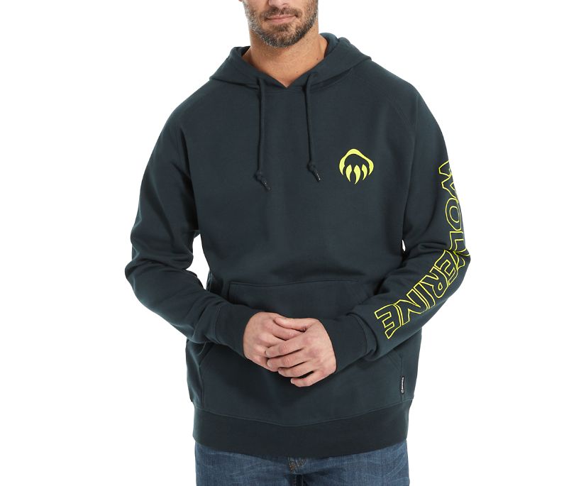 Wolverine Tryck Raglan Hoodie Herr Marinblå | AWE325096